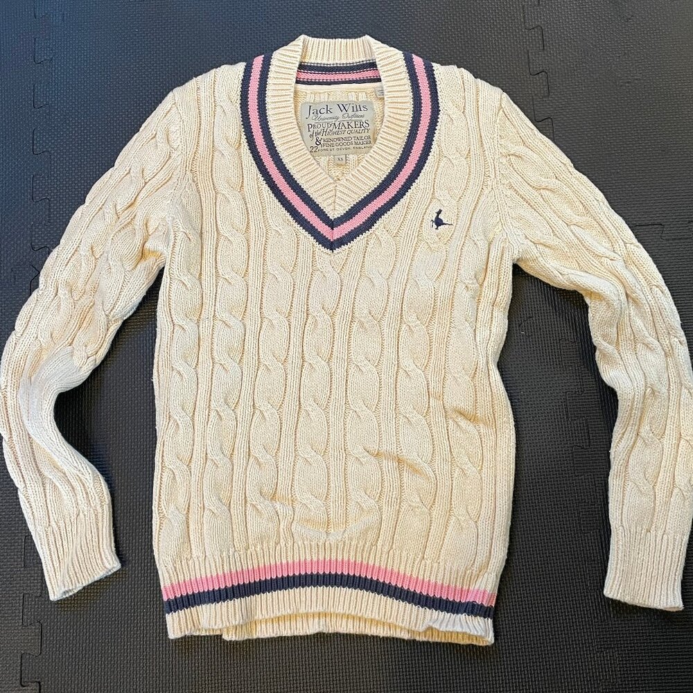 Jack Wills vintage tennis sweater mens (M)